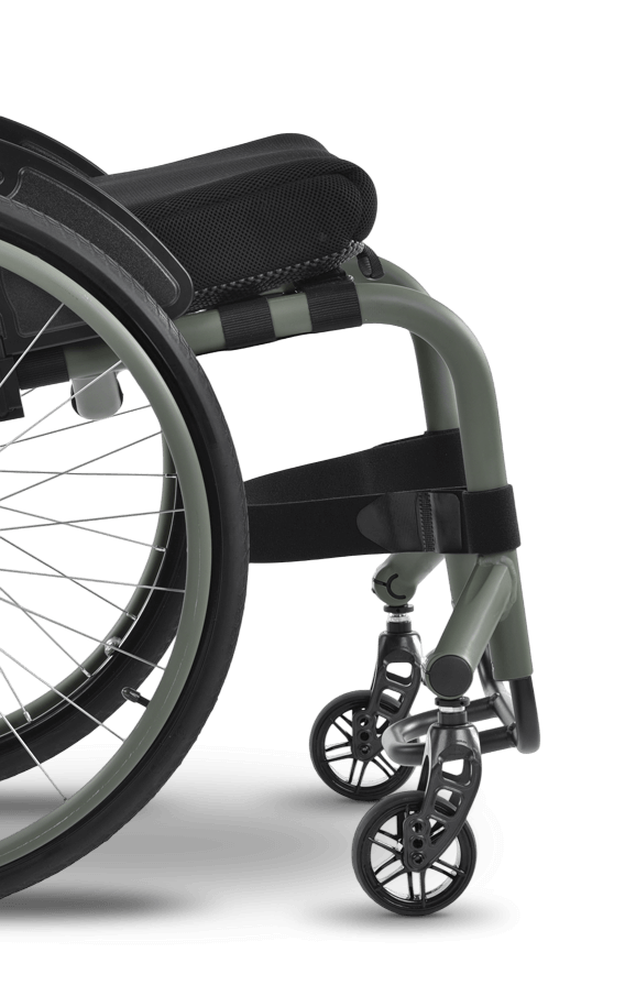 Close up of a QUICKIE Nitrum in Salute Green colour.