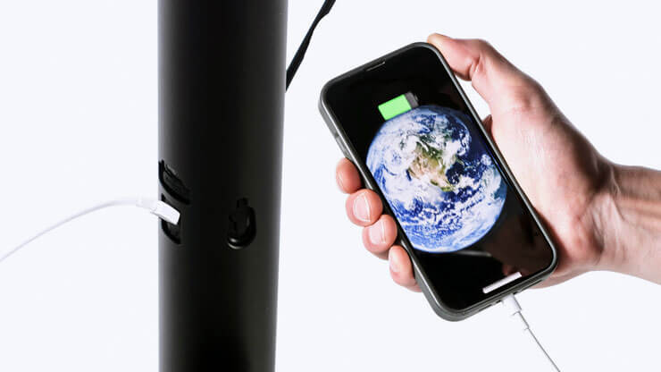 USB Charging Port and Phone Holder